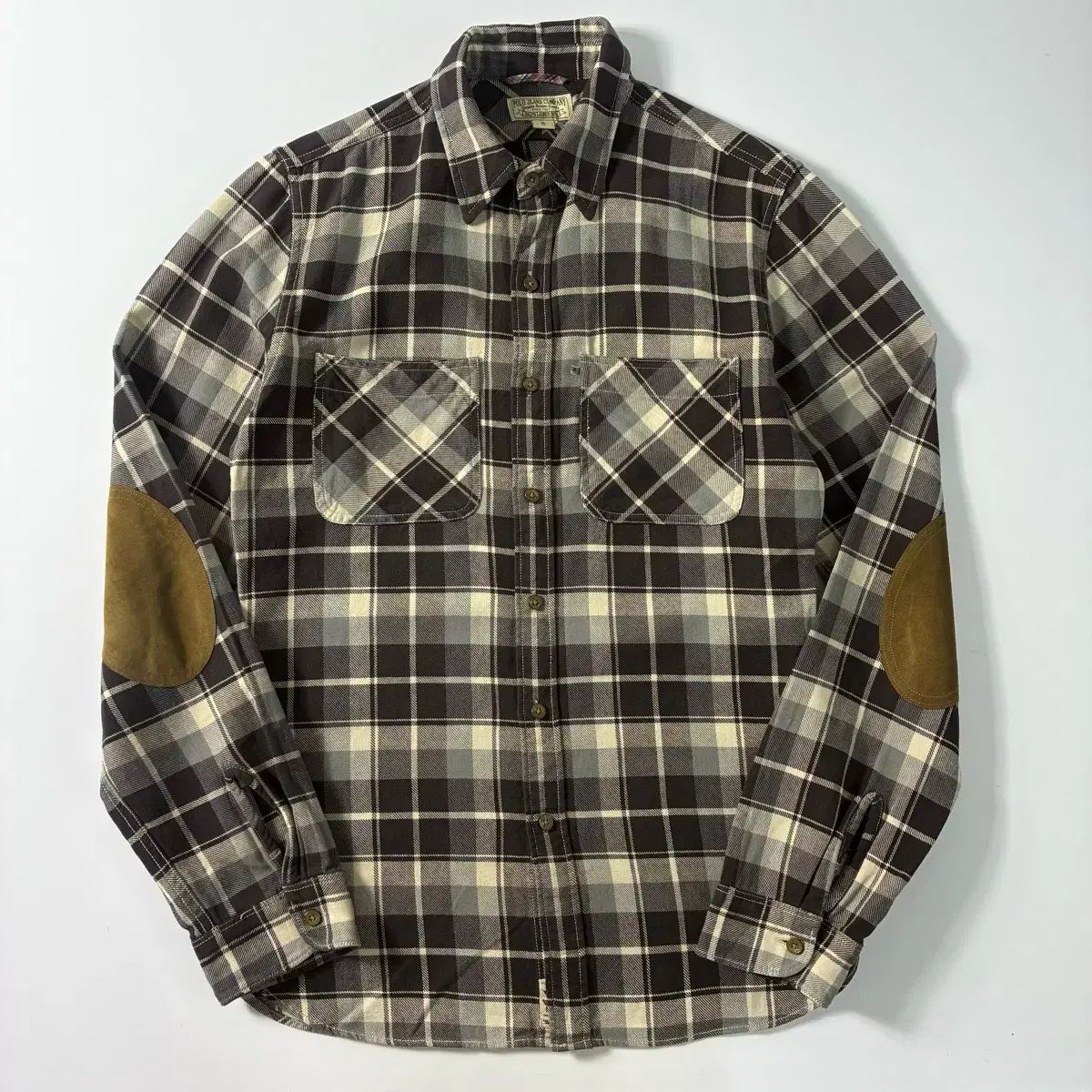 Polo ポロジーンズカンパニー 肘当て 星条旗タグ CHECK シャツ