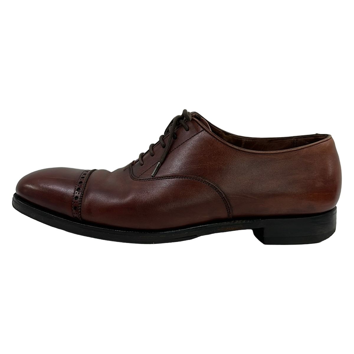 Crockett&Jones(クロケットジョーンズ) シューズ 6 1/2E メンズ - ブラウン アウトソール張替済 レザー