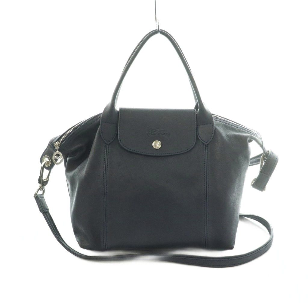 ロンシャン LONGCHAMP 2WAY ル プリアージュ キュイールレザー ハンドバッグ ショルダーバッグ レザー 紺 ネイビー /MI ■OS