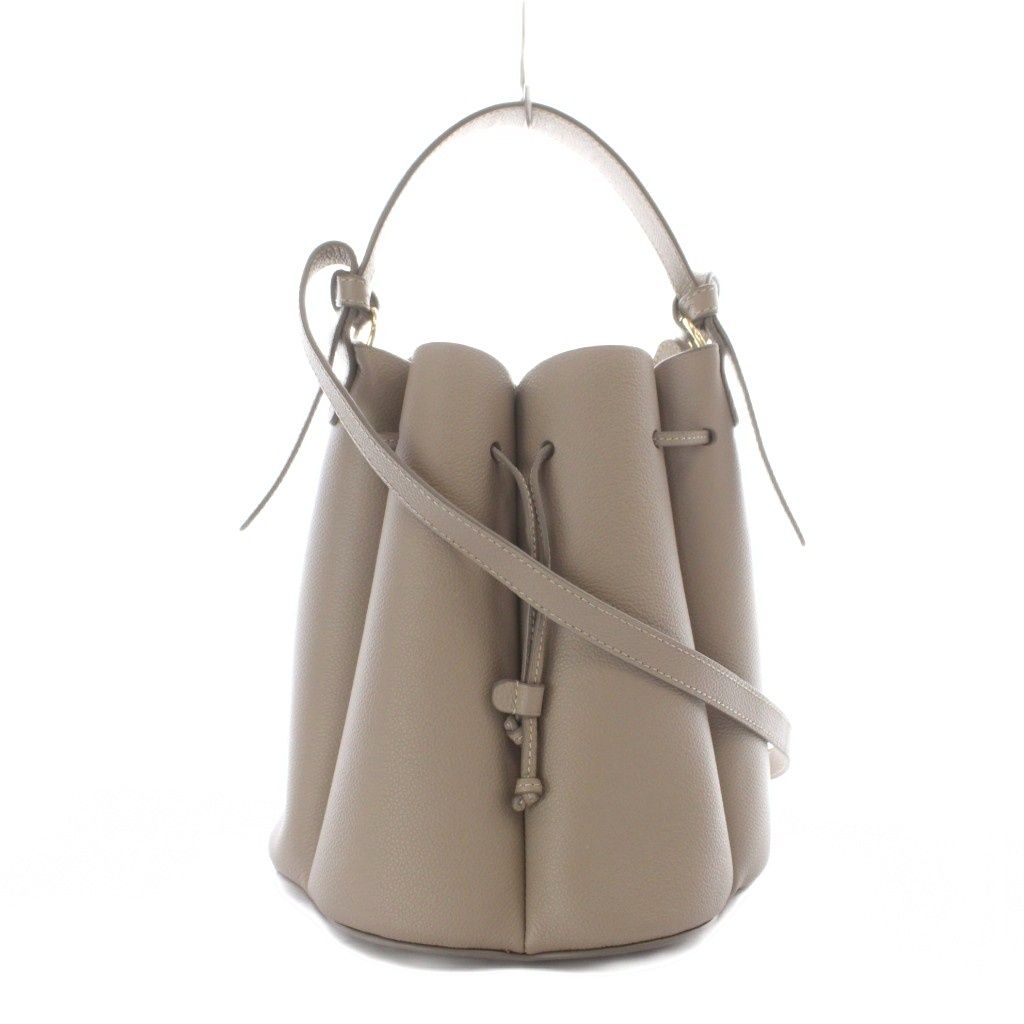 ポレーヌ Polène Numero Huit ハンドバッグ ショルダーバッグ 2way トープ ドローストリング レザー /RI ■OS