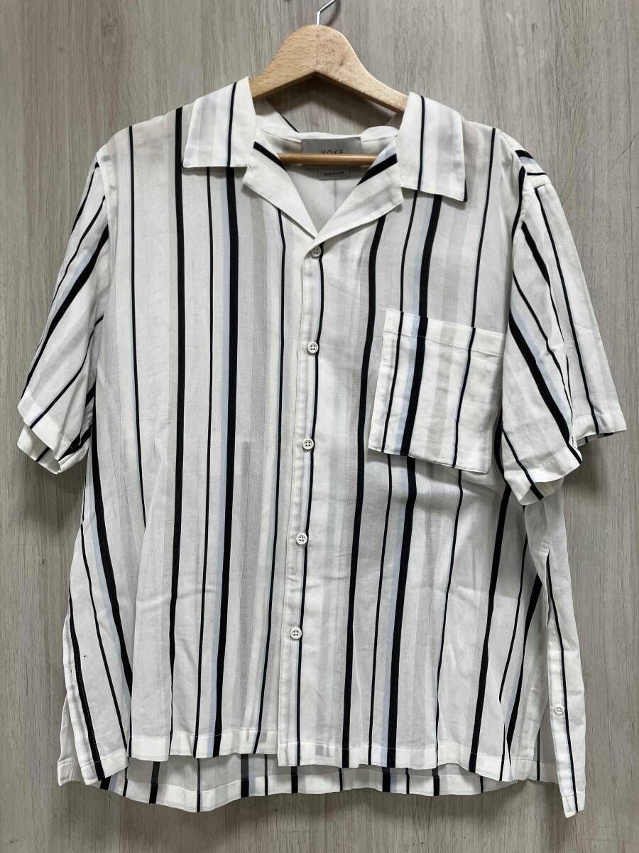 YOKE/ヨーク/半袖シャツ/マルチストライプオープンカラーシャツ/19SS/ホワイト/サイズS/YK19SS0023SH