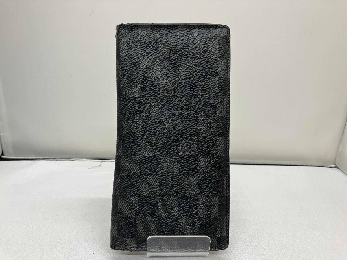 LOUIS VUITTON ルイ ヴィトン ポルトフォイユ ブラザ ダミエグラフィット 二つ折り長財布 メンズ ブラック系