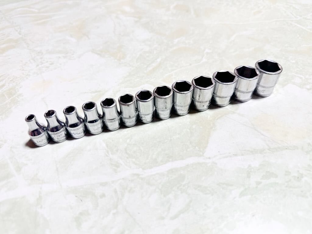 Snap-on スナップオン 1/4 シャロー ソケット レンチ 13本セット TMM 6ポイント