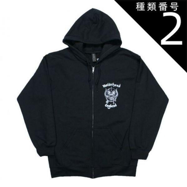 種類2：Medium motörhead / England Zipped Hoodie (Black) - モーターヘッド ジップアップ パーカ