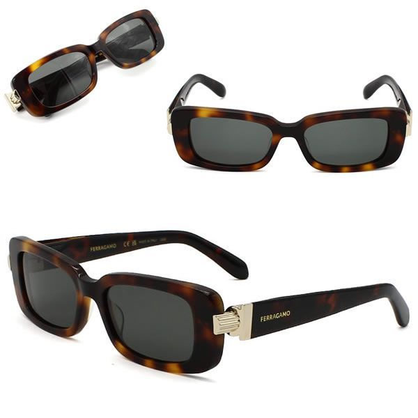 フェラガモ サングラス Ferragamo SF1105S-240 サングラス UVカット グローバルフィット ハバナ グレー レディース