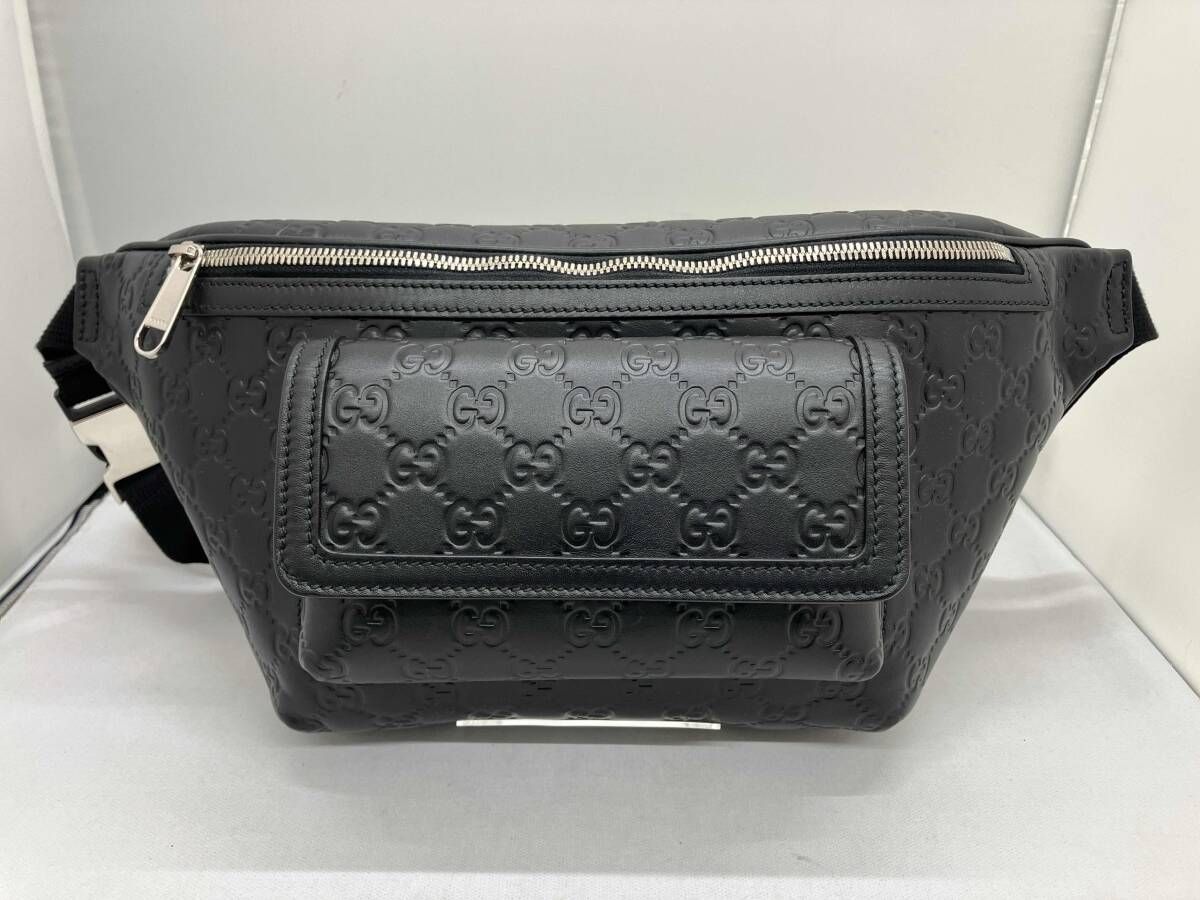 GUCCI グッチ グッチシマ GGエンボス ウエストバッグ ベルトバッグ 779895 525040 ブラック 黒