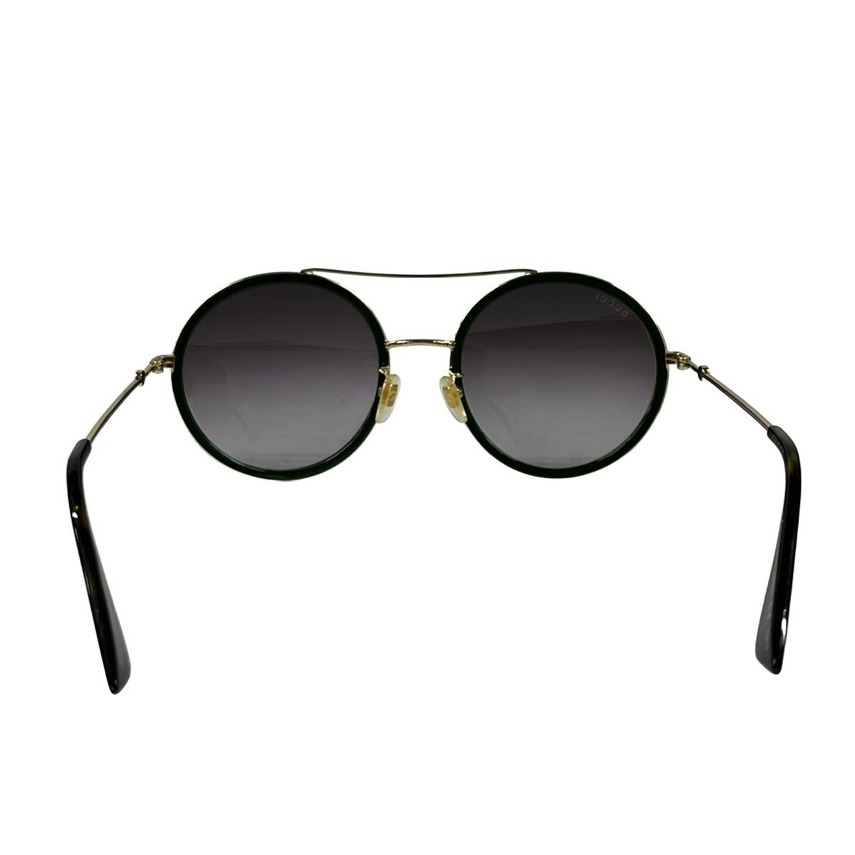 GUCCI(グッチ) サングラス - GG0061S ダークグレー×ゴールド×マルチ ビー(蜂)/インターロッキングG/シェリー(ウェブ)