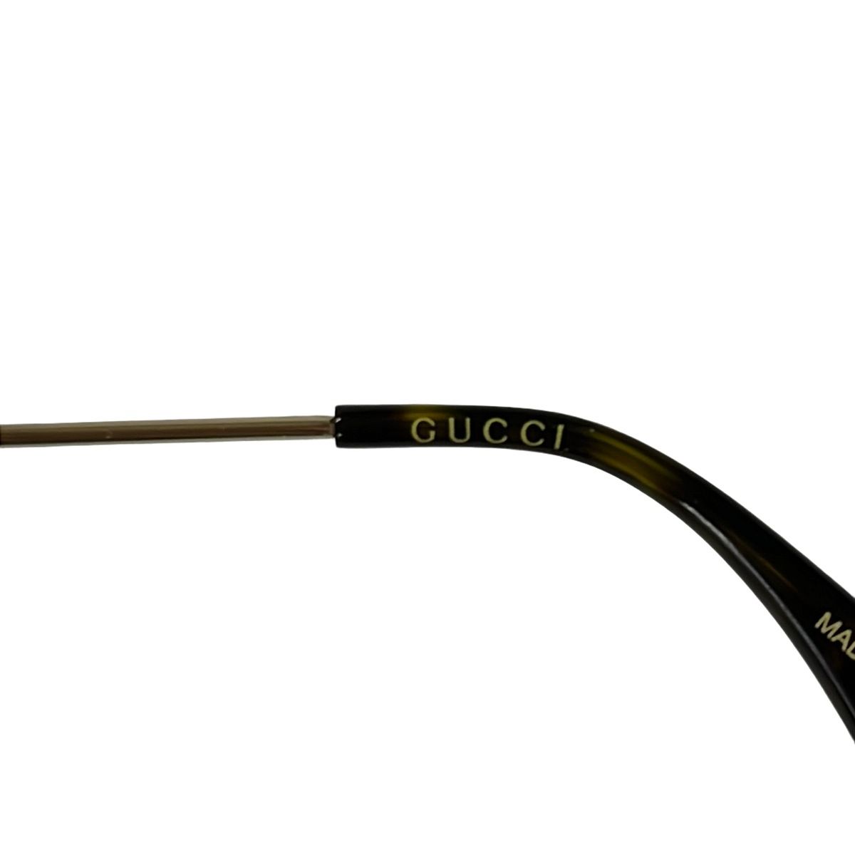 GUCCI(グッチ) サングラス - GG0061S ダークグレー×ゴールド×マルチ ビー(蜂)/インターロッキングG/シェリー(ウェブ)