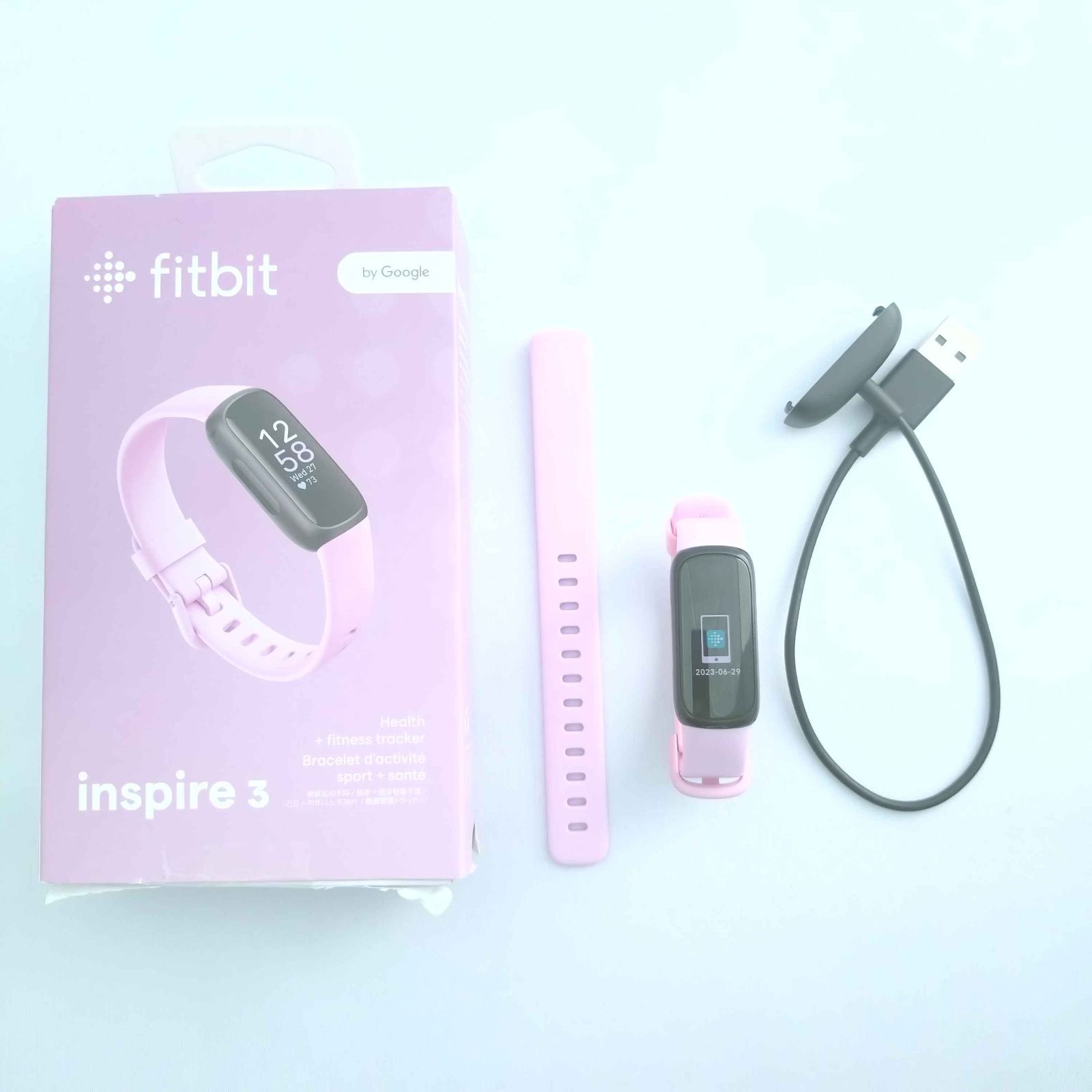 2659 Fitbit Inspire 3 フィットネストラッカー ライラックブリス／ブラック スマートウォッチ/iPhone対応/アンドロイド対応/最大10日間のバッテリー/心拍計/睡眠スコア