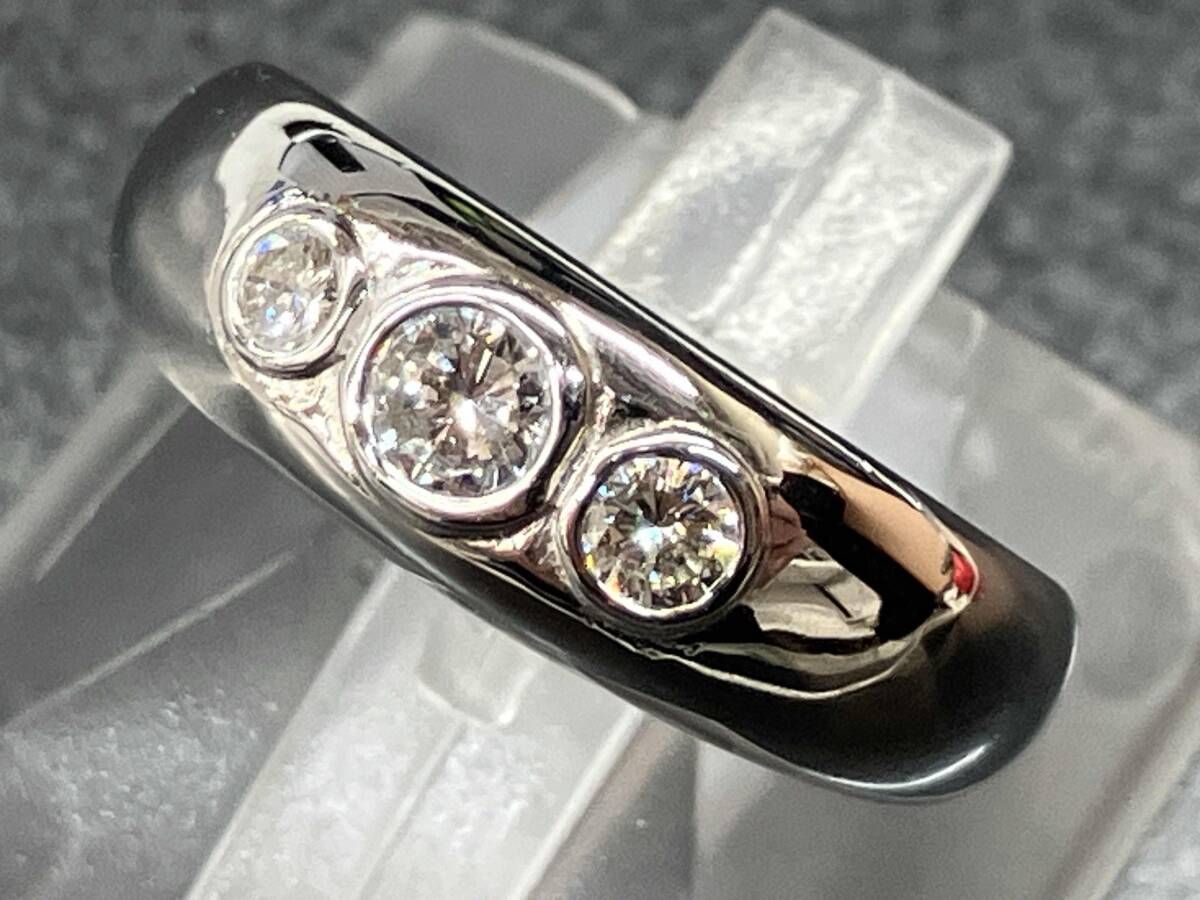 Pt900 プラチナ ＃12.5 天然ダイヤモンド D0.33ct 総重量8.7g リング 指輪 アクセサリー ソーティング付き