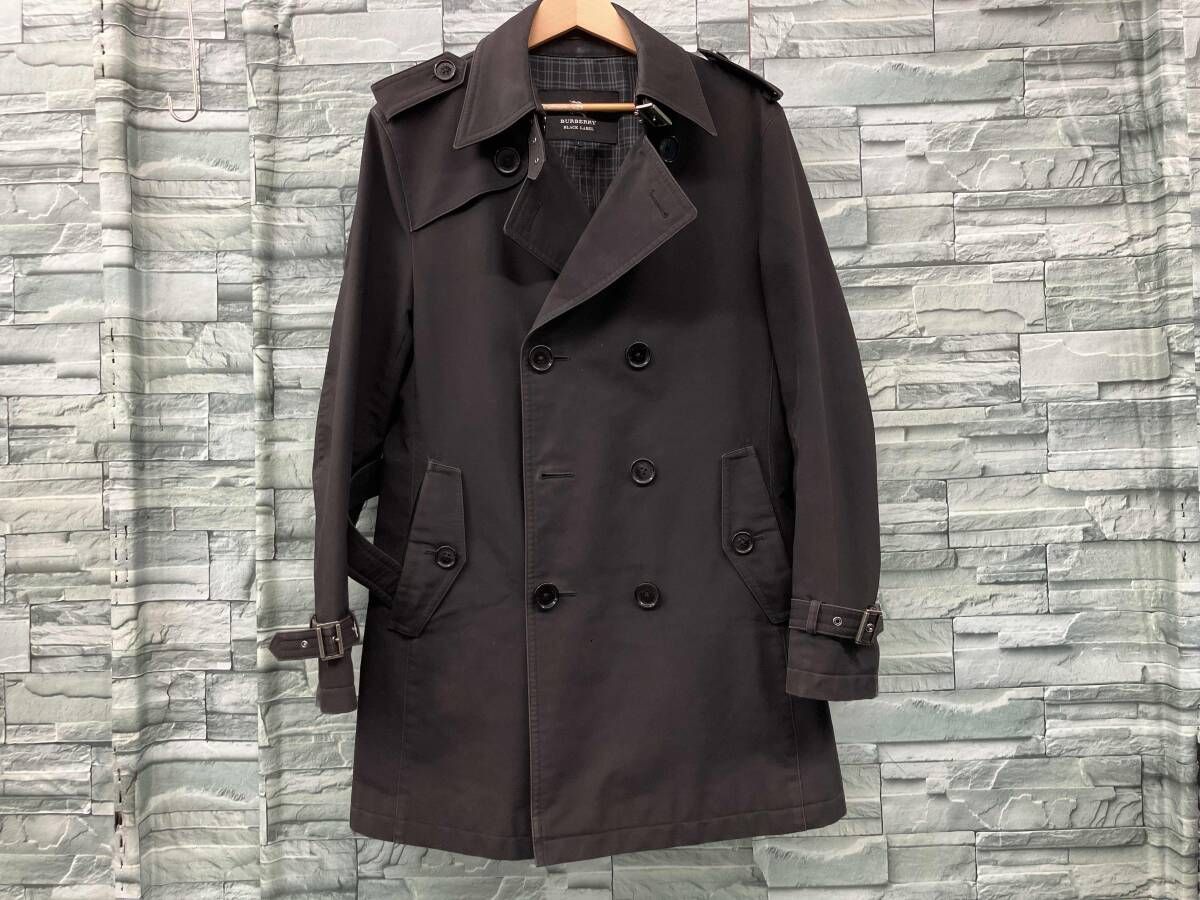 超歓迎されたBURBERRY BLACK LABEL/トレンチコート/BLK/Lサイズ