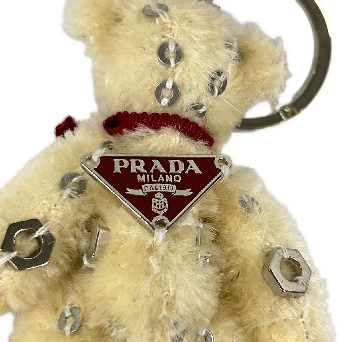 PRADA(プラダ) キーホルダー(チャーム) - アイボリー×シルバー