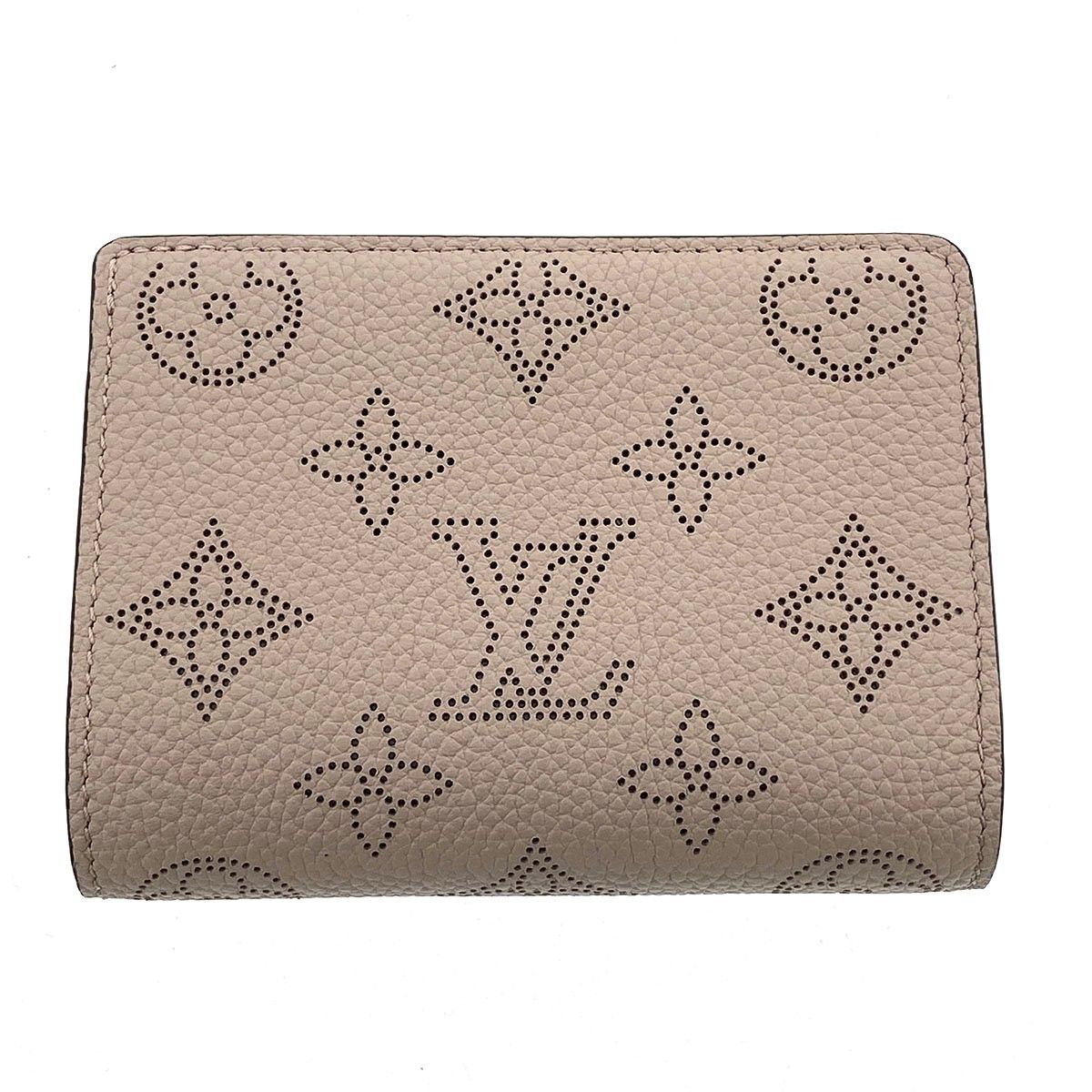 LOUIS VUITTON ルイ・ヴィトン ポルトフォイユ クレア 二つ折り財布 M80817 レディース モノグラムマヒナ ベージュ 中古