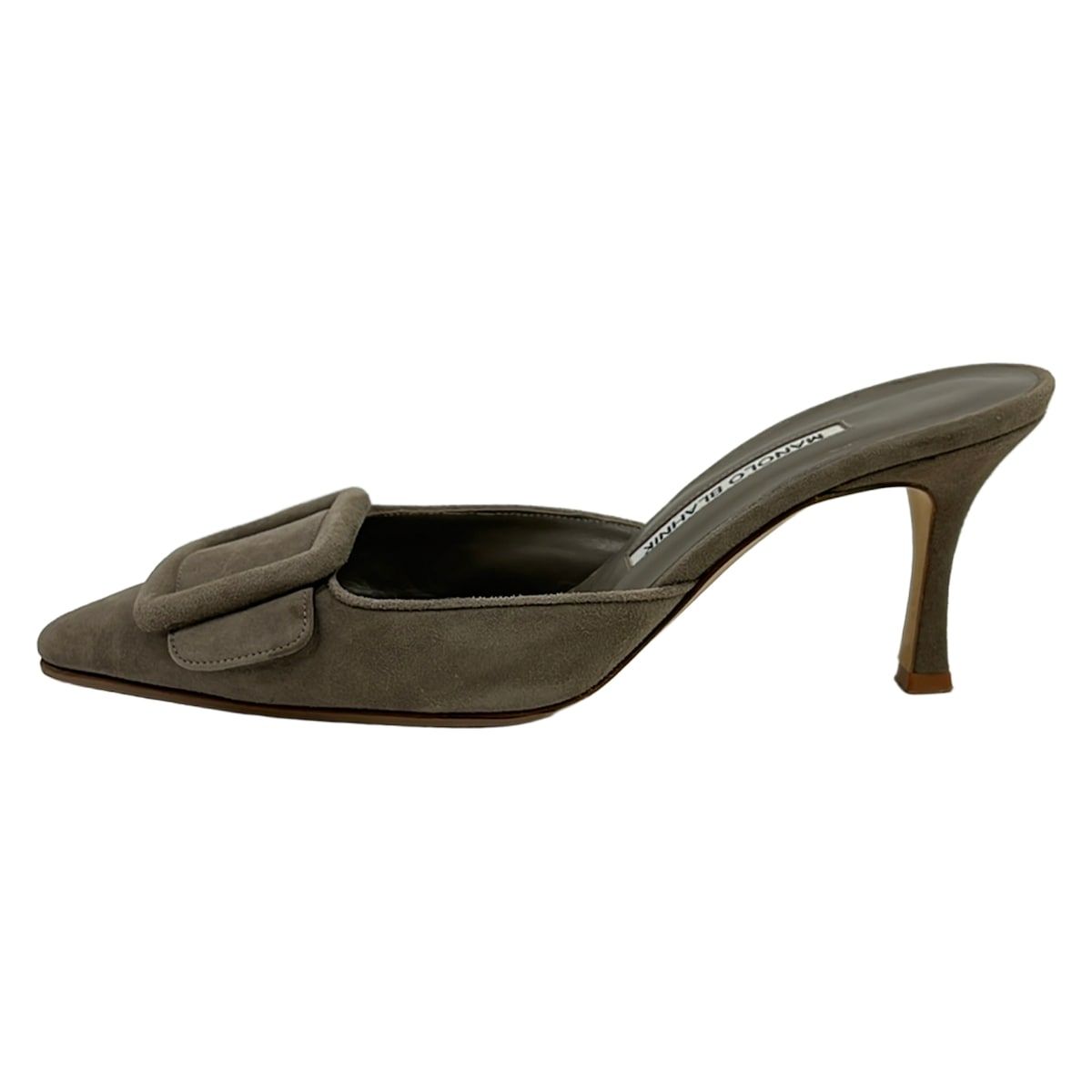 MANOLO BLAHNIK(マノロブラニク) ミュール 36 1/2 レディース - グレーベージュ アウトソール張替済