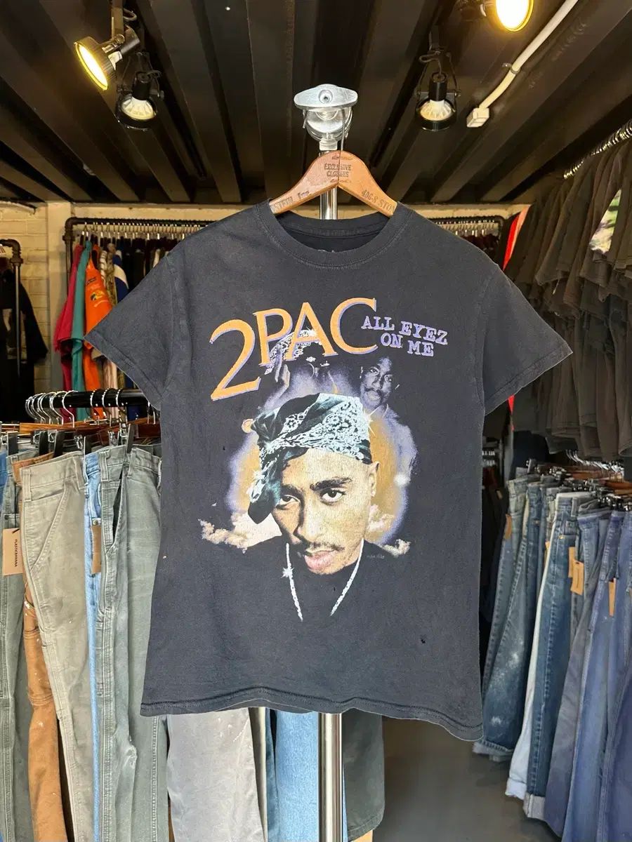 90-95 トゥーパック 2pac ラッパー プリンティング Tシャツ