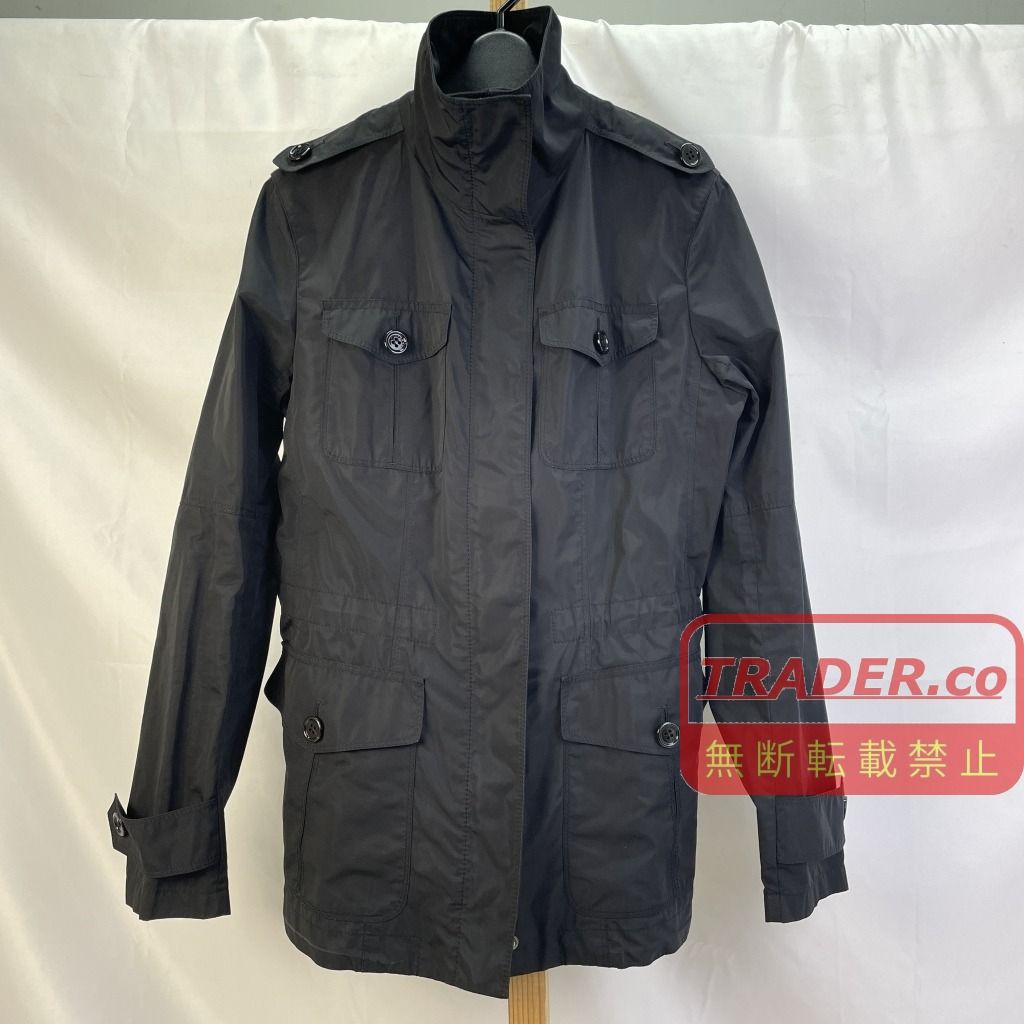 01w-6906 BURBERRY LONDON ナイロンジャケット 裏地ノバチェック コート ブラック サイズ38 レディース アウター ポリエステル B1E33-306-09 【中古品】