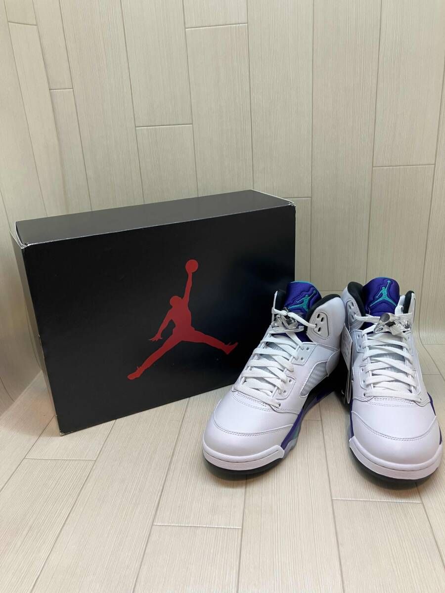 ★ 美品 タグ付き NIKE ナイキ スニーカー HQ7978-100 AIR JORDAN 5 RETRO OG 箱あり サイズ26.5cm ホワイト 通年