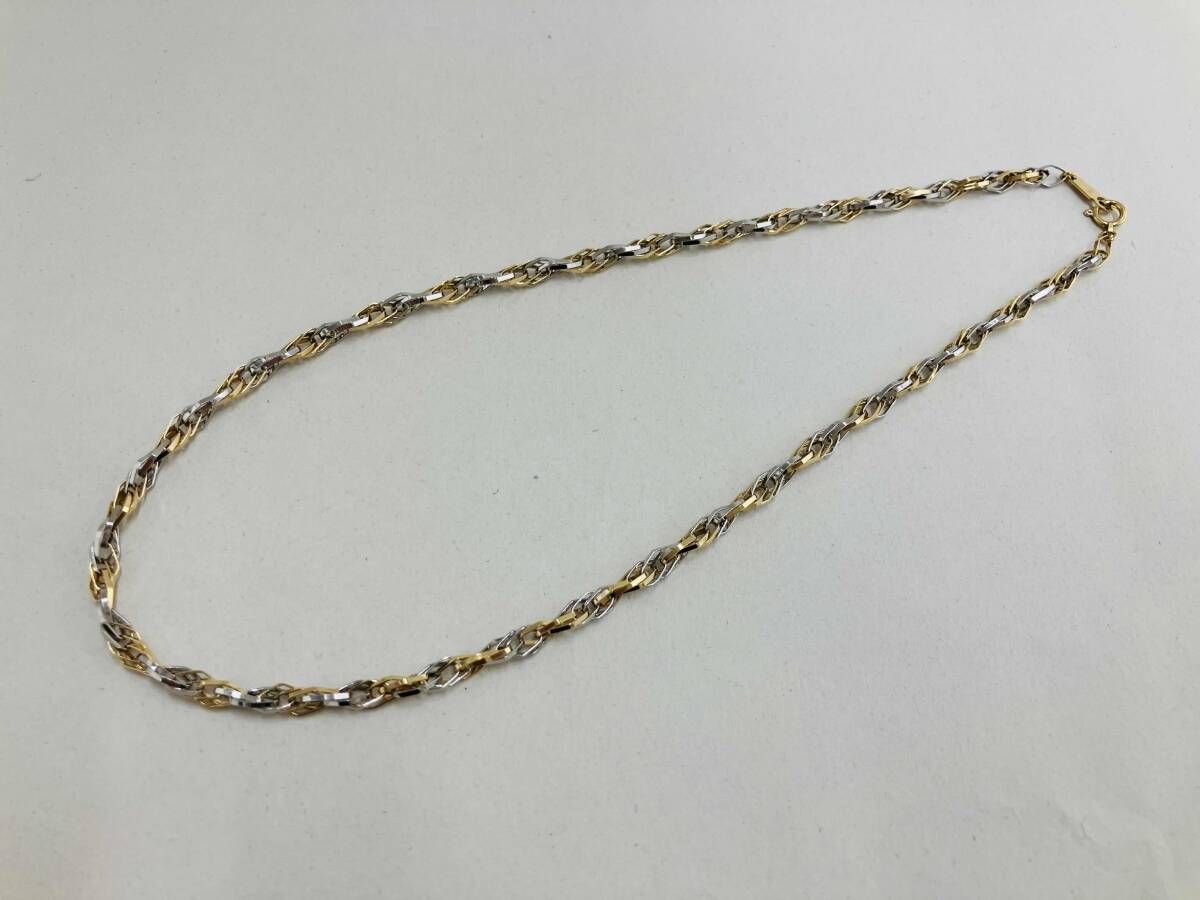 K18 Pt850 40㎝ 12.3g ゴールドネックレス プラチナネックレス 18金 プラチナ850 コンビ