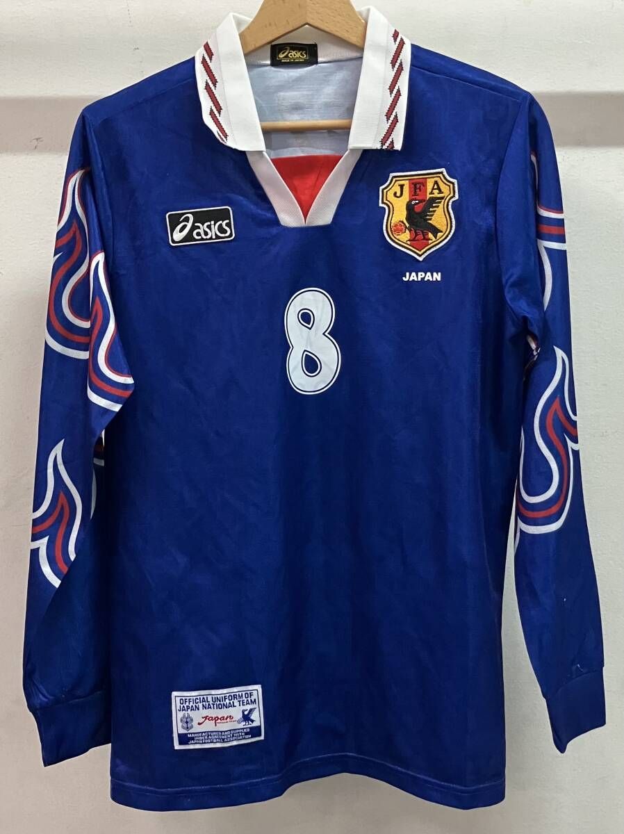 ASICS アシックス 長袖Tシャツ 1996 1997 日本代表 #8 前園真聖 ブルー サイズS 日本製 PXA-JPN1T