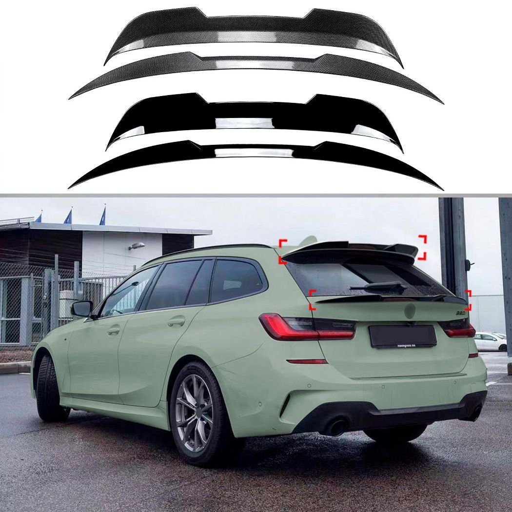 ビーエムダブリュー BMW 3シリーズ ツーリング 3 Series Touring G21 Wagon 2019年以降対応 ルーフスポイラー ミドルスポイラー ABS製 ピアノブラック カーボン調 リアまわりを引き締めるスポーティ外装パーツ ドレスアップ用
