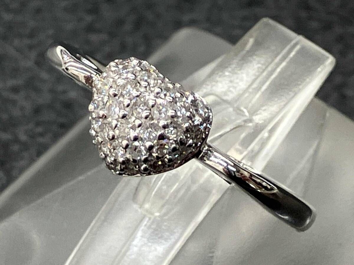 K18 ホワイトゴールド 天然ダイヤモンド D0.21ct ＃10 総重量2.6g 指輪 リング アクセサリー ソーティング付き