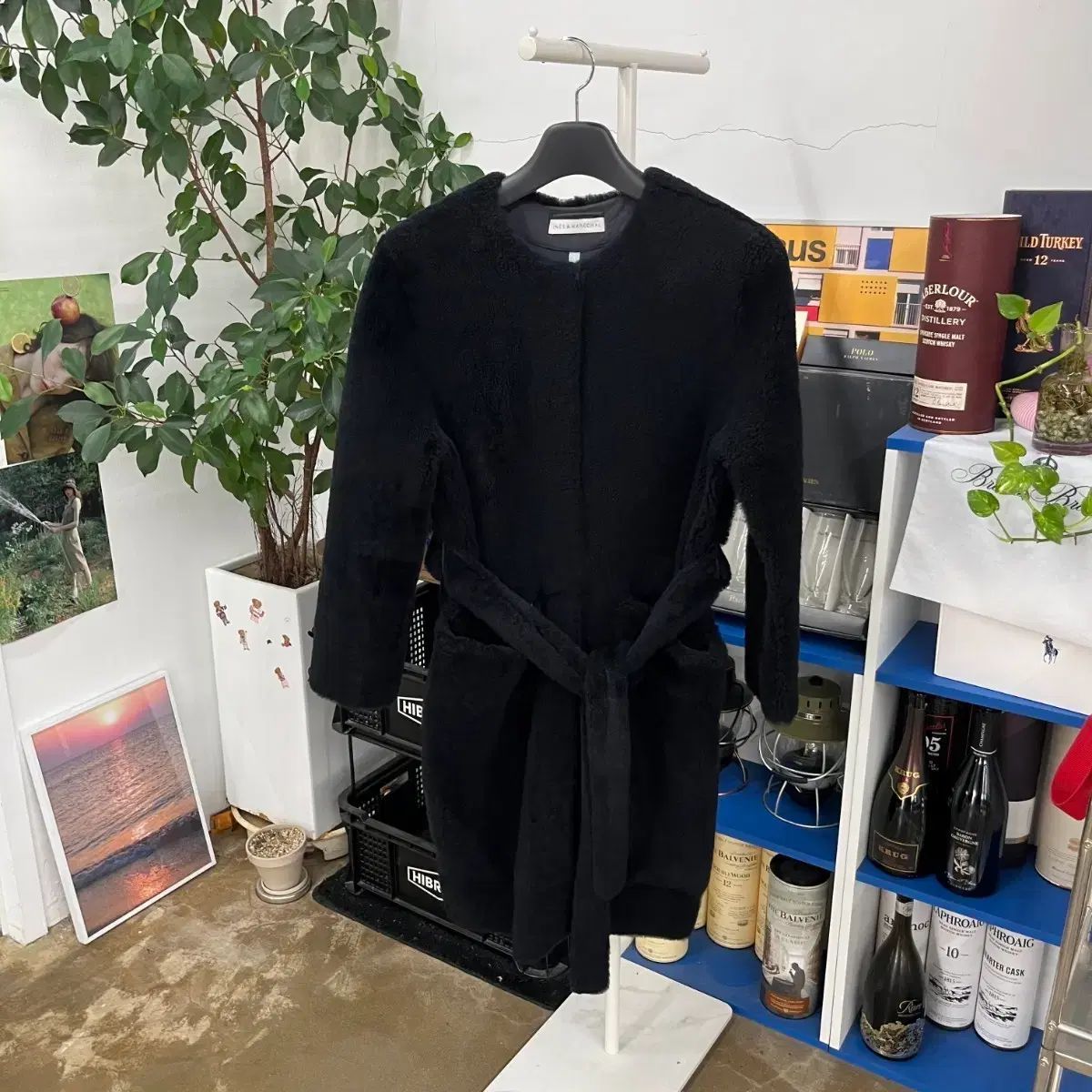 イネジェ・マレシャル ラムスキン Shearling ベルト付き コート 34