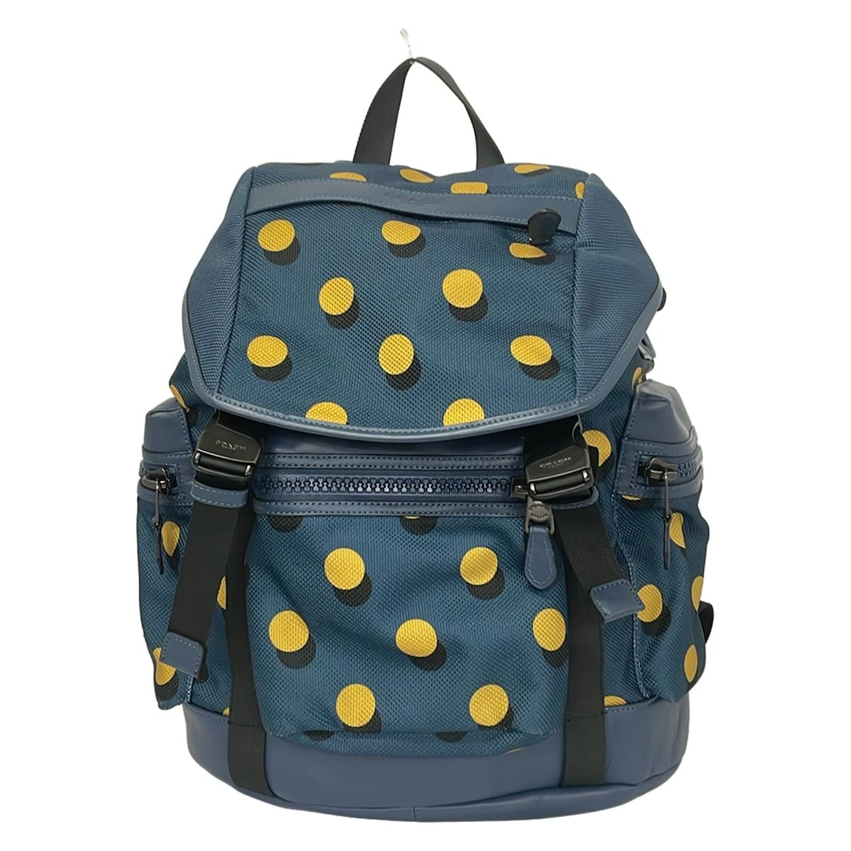 COACH(コーチ) リュックサック トレック バックパック リュック F22360 ネイビー×ダークイエロー×黒 レザー