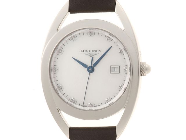 LONGINES ロンジン イクエストリアン L6.137.4.87.2 腕時計 ステンレス/レザー クオーツ ホワイトシェル12Pダイヤ文字盤 レディース【中古】473