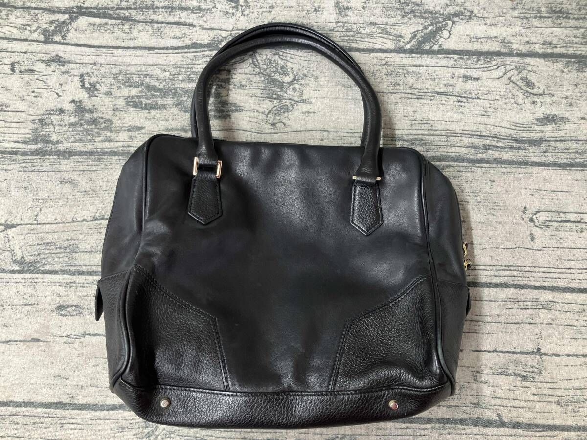 極美品】アニエスベー レザー 2way ショルダー 牛革 黒 人気 agnes b 