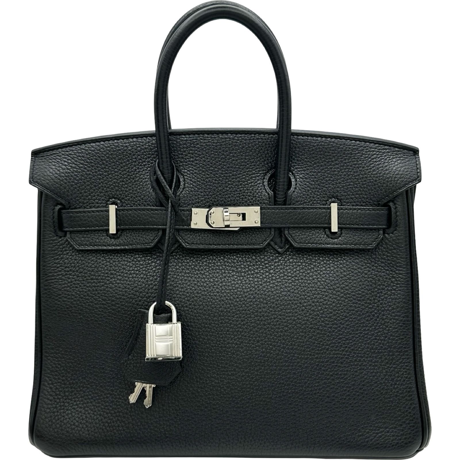 エルメス HERMES バーキン25 □Q刻印 ブラック シルバー金具 トゴ レディース ハンドバッグ