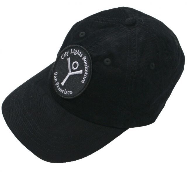 [City Lights Bookstore] Woven Patch Corduroy Cap 1 (Black) - シティ・ライツ・ブックストア キャップ
