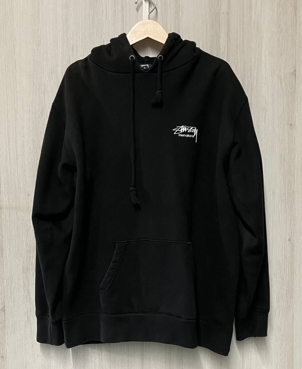 STUSSY/ステューシー/パーカー/STUSSY international/ロゴ/サイズXL/ブラック