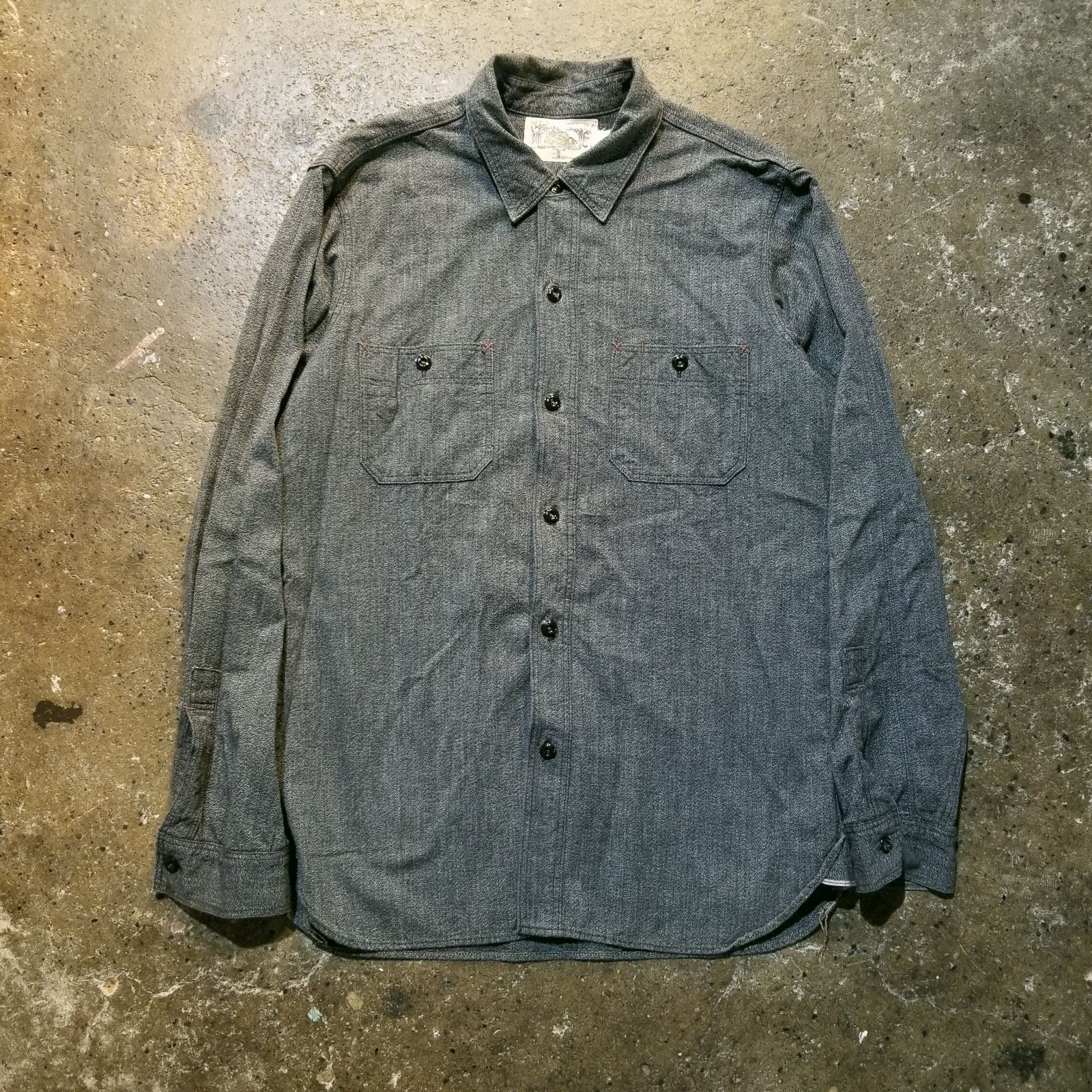 FREEWHEELERS WORK SHIRT BLACK PEPPER CHAMBRAY 16 フリーホイラーズ