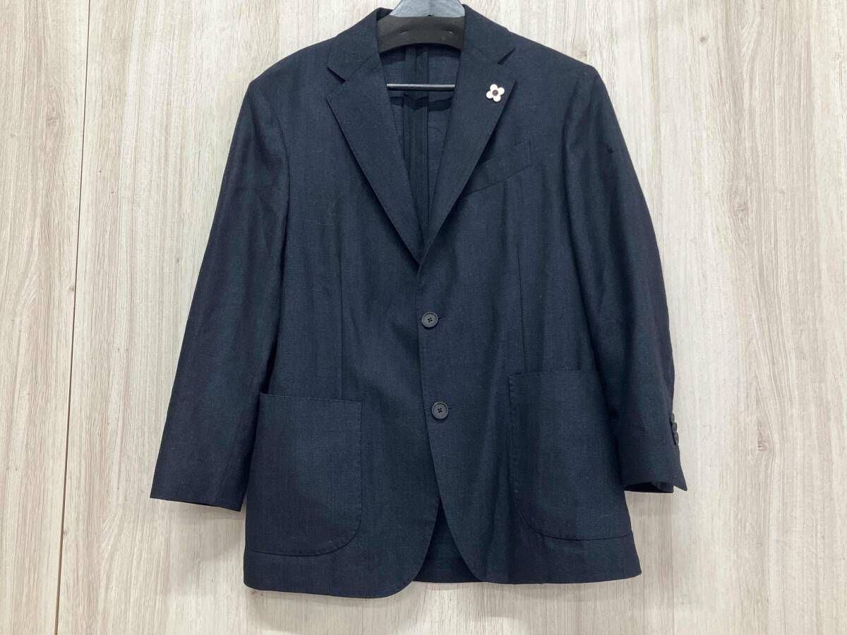 LARDINI ラルディーニ テーラードジャケット Sサイズ ネイビー 左袖破け有り