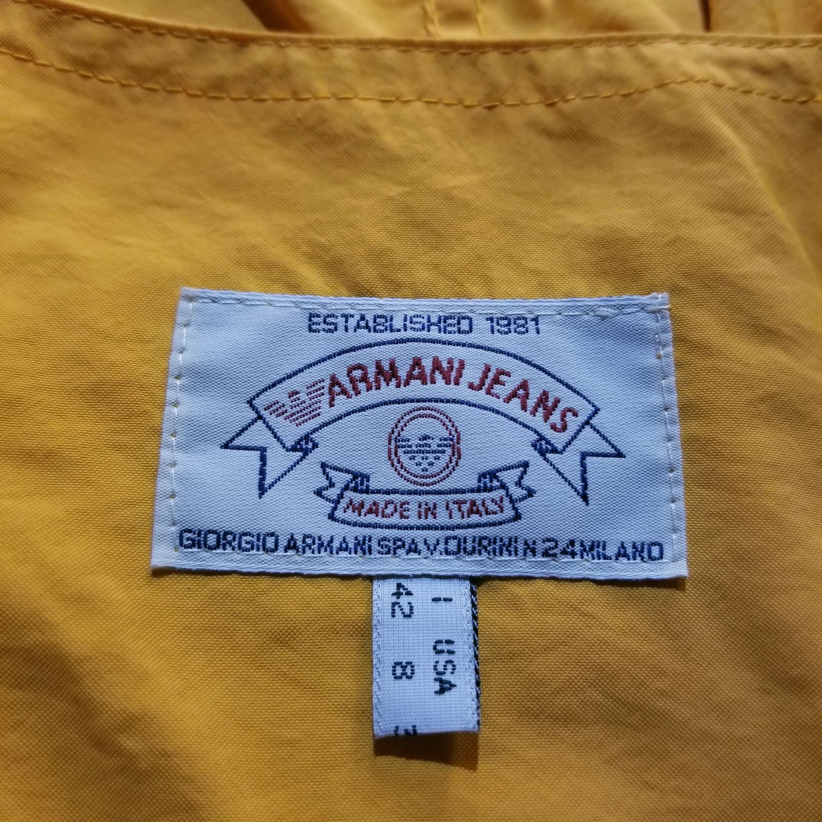 ARMANI JEANS 90s ナイロン フーデッドジャケット 42 アルマーニ 