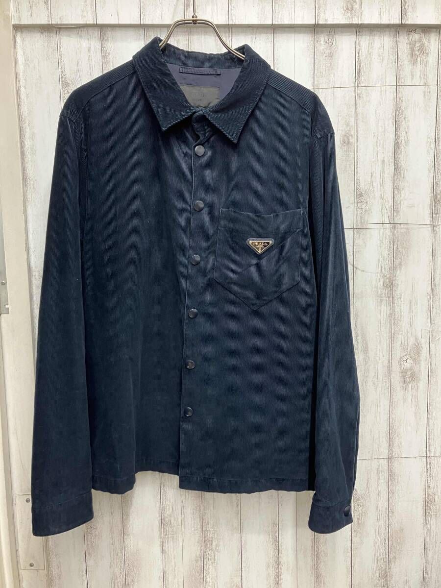 PRADA SC554M S221 1JHC／三角ロゴ コーデュロイ／ネイビー 洋服