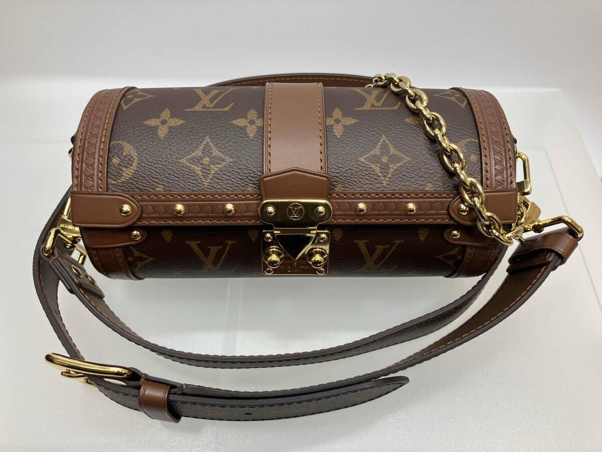 LOUIS VUITTON ルイヴィトン モノグラム パピヨントランク M57835 2WAY チェーンショルダーバッグ クロスボディ ブラウン ゴールド金具
