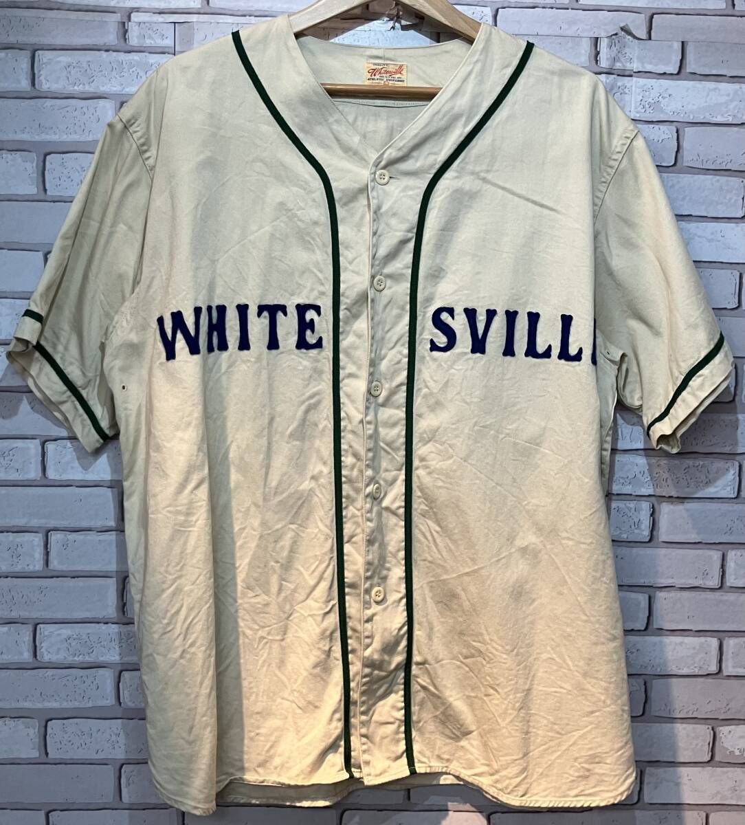 WHITESVILLE ホワイツビル 半袖シャツ WV38462 ベースボールシャツ サイズL アメカジ アイボリー