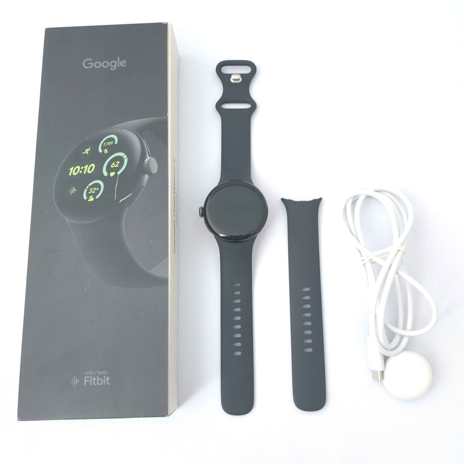 2647 Google グーグル Pixel Watch 3 41mm Matte Black アルミケース/Obsidian アクティブ バンド(Wifi) GA05757-US