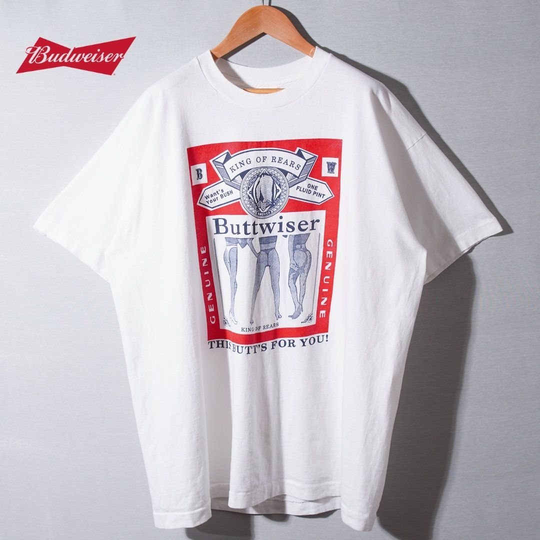 美品 90s USA製 バドワイザー Budweiser Tシャツ XL ホワイト フルーツ