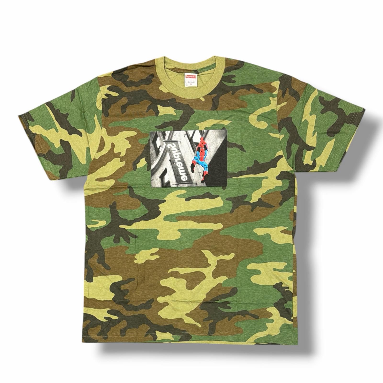 国内正規 未使用 Supreme × Spider-Man S/S Tee 半袖Tシャツ カットソー 総柄 シュプリーム × スパイダーマン カモ M （13221M）