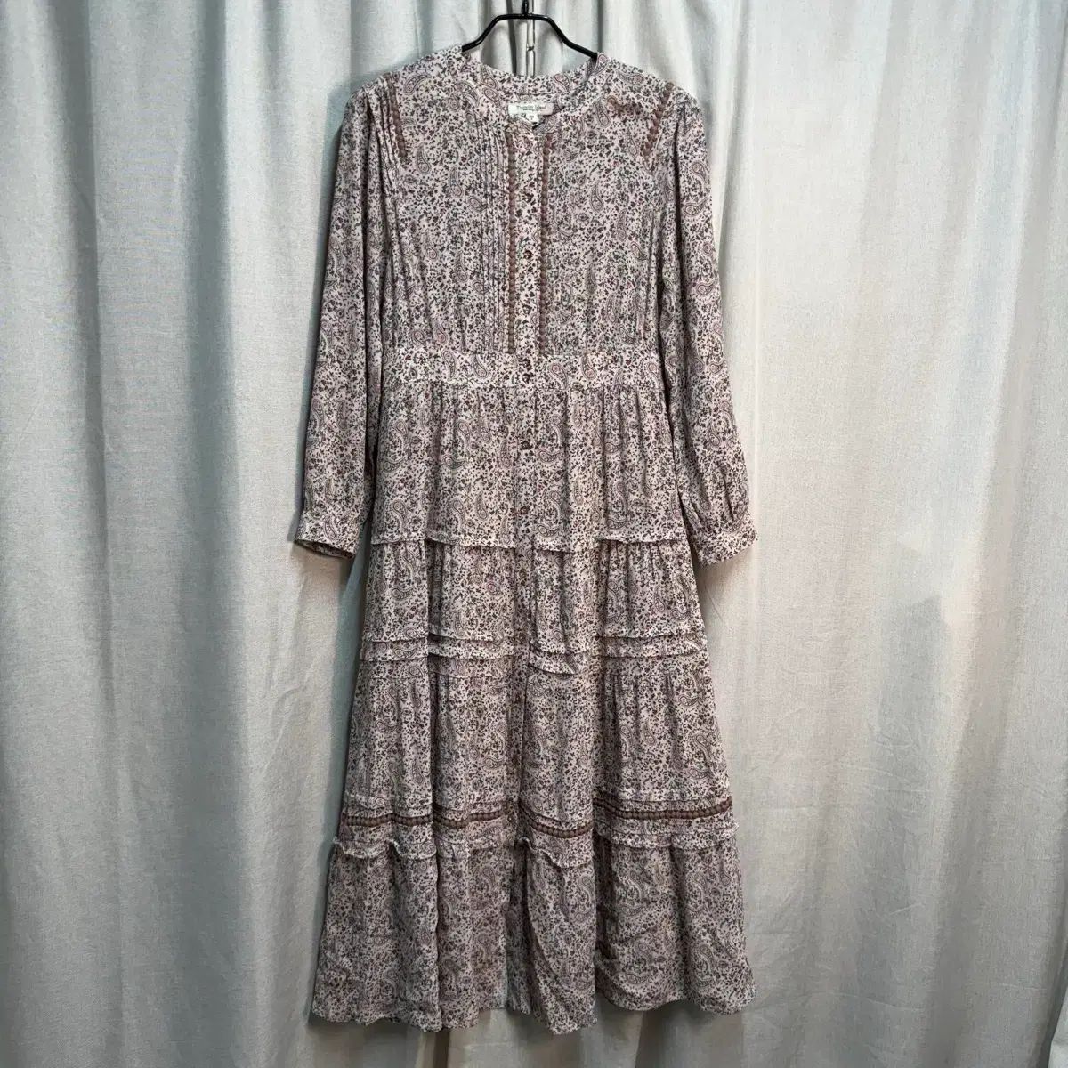 S サースデーアイランド シフォン フラワー パータン ロング ONE PIECE 24ss