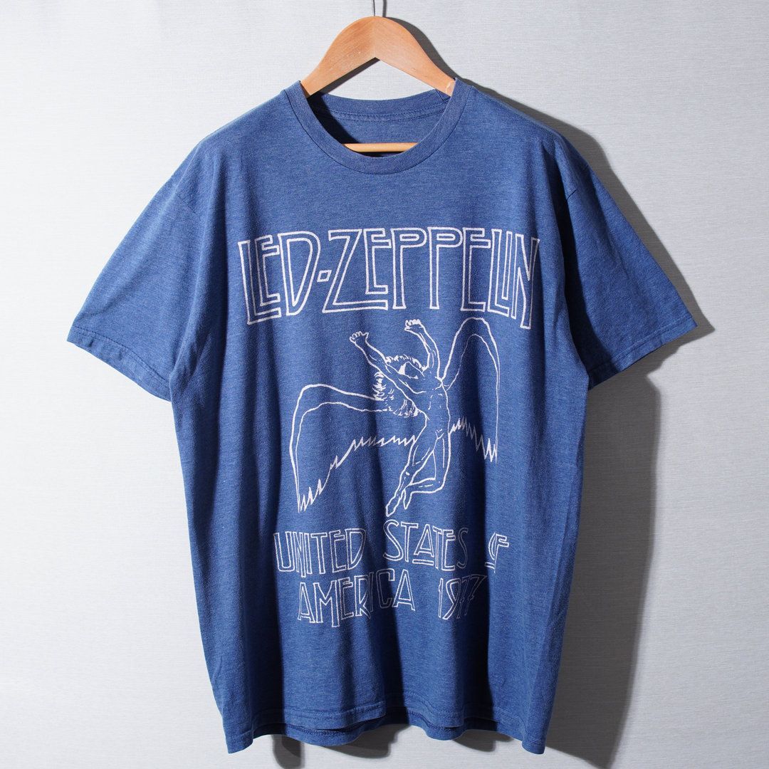 レッドツェッペリン Led Zeppelin Tシャツ L 相当 ブルー ロックT バン