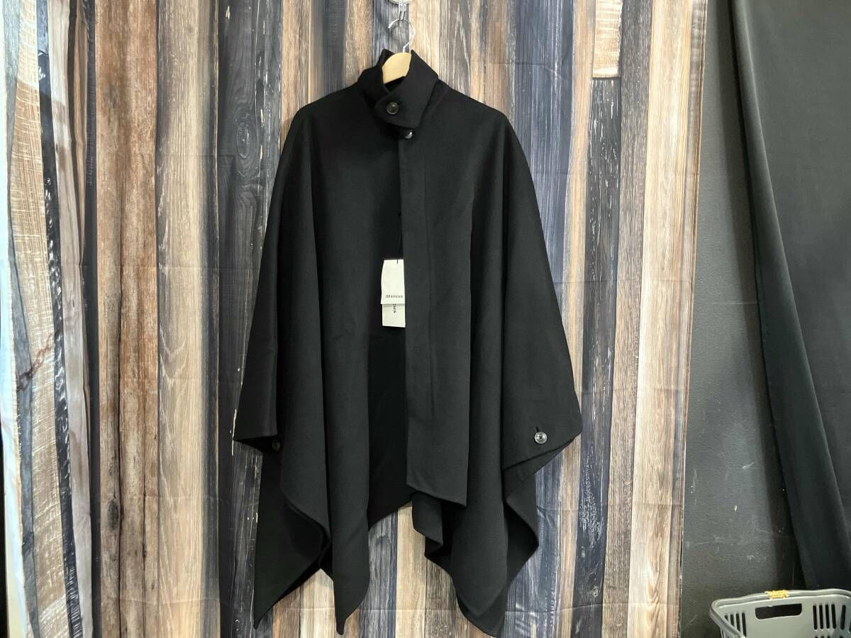 【タグ付き】08sircus Beaver double face rever over coat ポンチョ コート S24AW-OT10 ブラック F