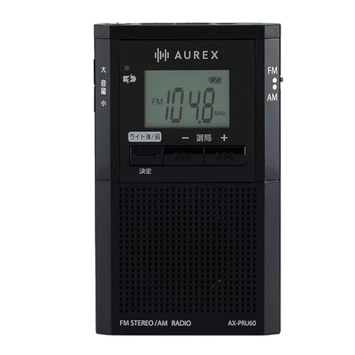 東芝 ポケットラジオ LEDライト付き 防災グッズ AX-PRU60(K)kk