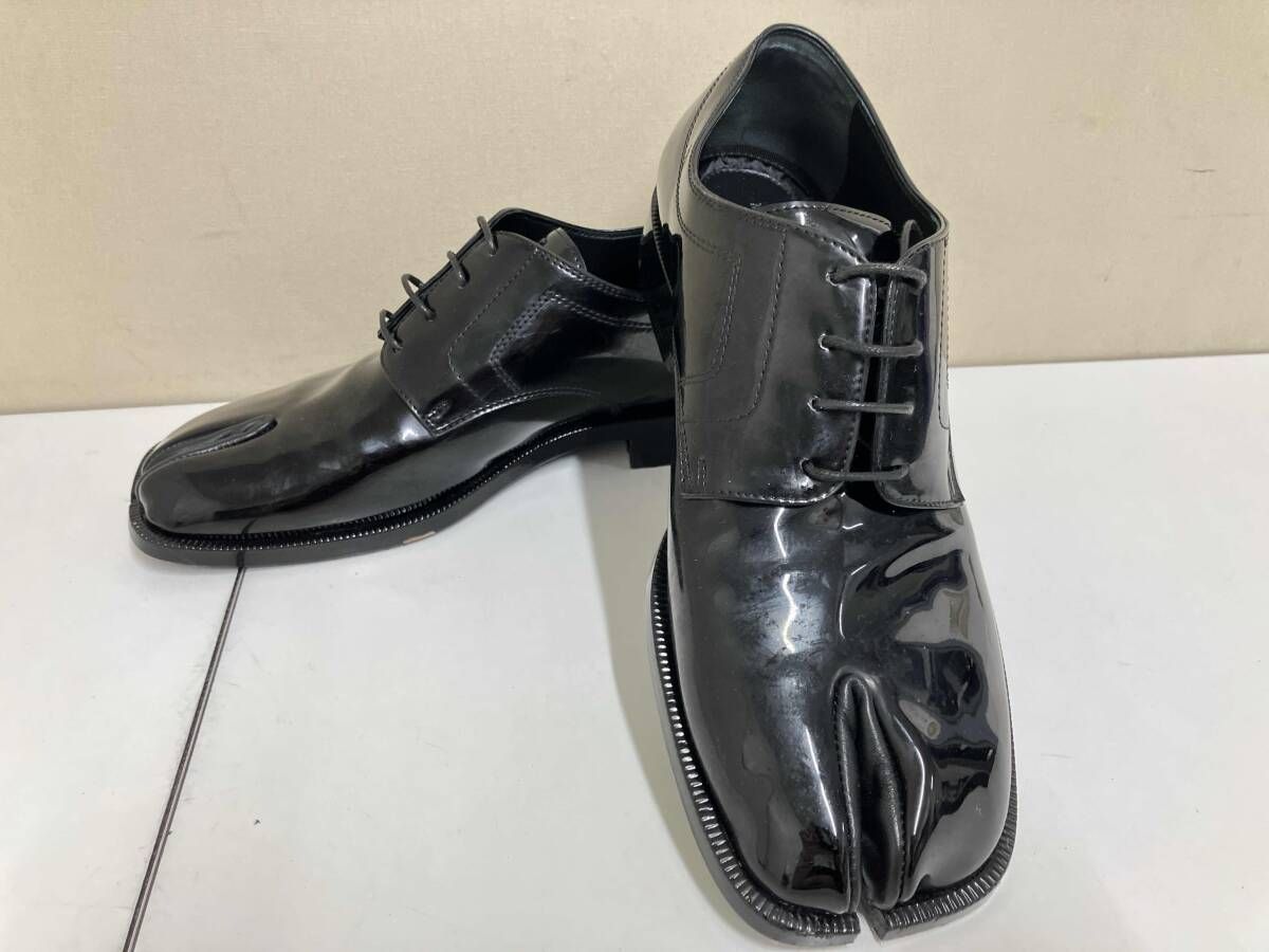 Maison Margiela メゾンマルジェラ ドレスシューズ TABI LACE-UP レザー ブラック サイズ:26cm