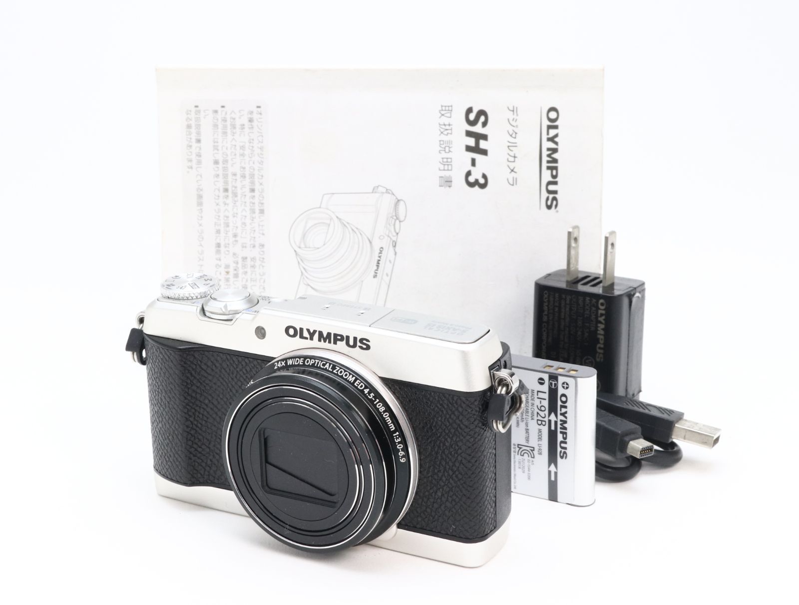 A+ (美品) OLYMPUS オリンパス STYLUS SH-3 シルバー 初期不良返品対応 55-307