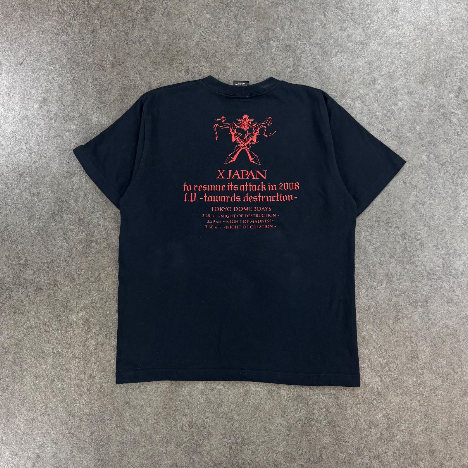 X JAPAN 2008東京ドーム 3Days 攻撃再開 I.V.〜破滅に向かって 半袖 T