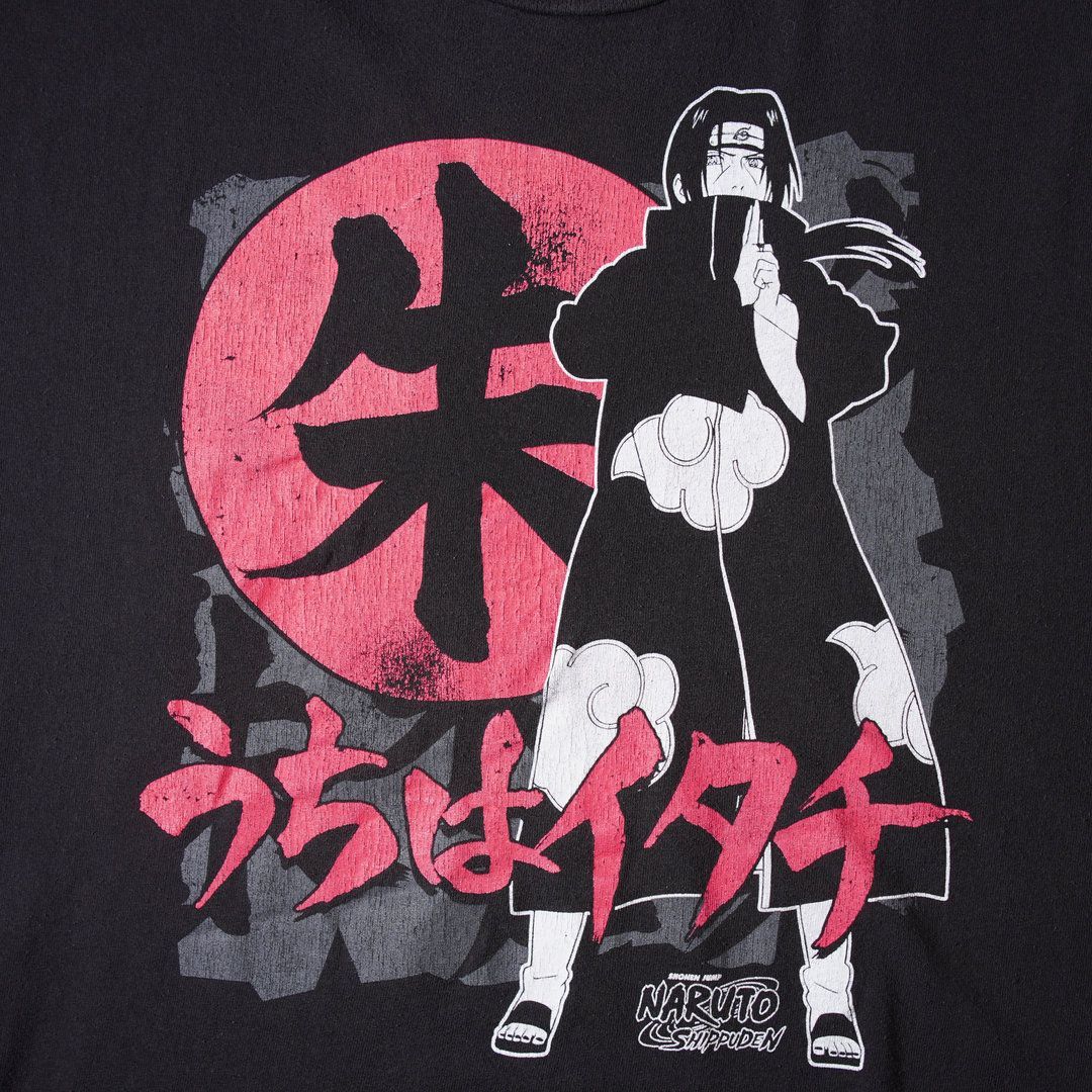 ナルト NARUTO Tシャツ XL相当 表記 XXL ブラック うちはイタチ Y2K 