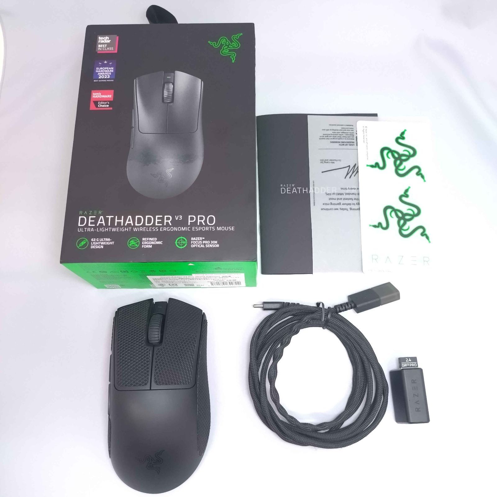 2756 Razer レイザー DeathAdder V3 Pro ゲーミングマウス ワイヤレス 無線 63gの超軽量 HyperSpeed Wireless